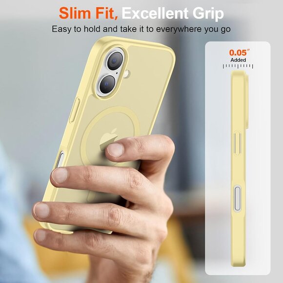 Buttercream Yellow I-phone 17 Pro Max Case Compatible Mag Safe Matte Shockproof - Picture 7 of 7